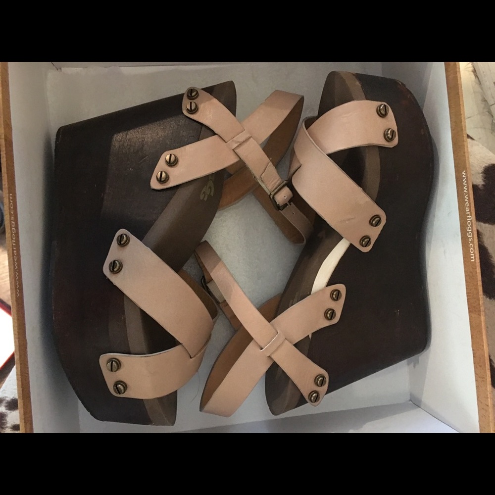 Flogg platform sandals size 8